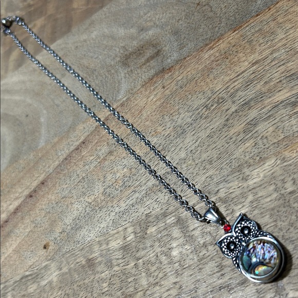 Silver Owl Pendant Necklace with magnetic switch outs - Picture 1 of 11